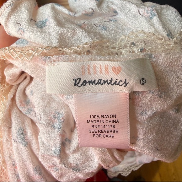 Urban Romantics Floral Ruffle Lace Trim Cottagecore Top Size S - Picture 7 of 9